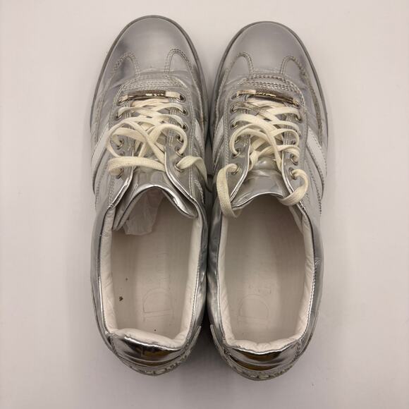 DIOR HOMME Metallic Low Top Sneakers Silver White Sz 42.5/US 9.5 $670 - Picture 12 of 15